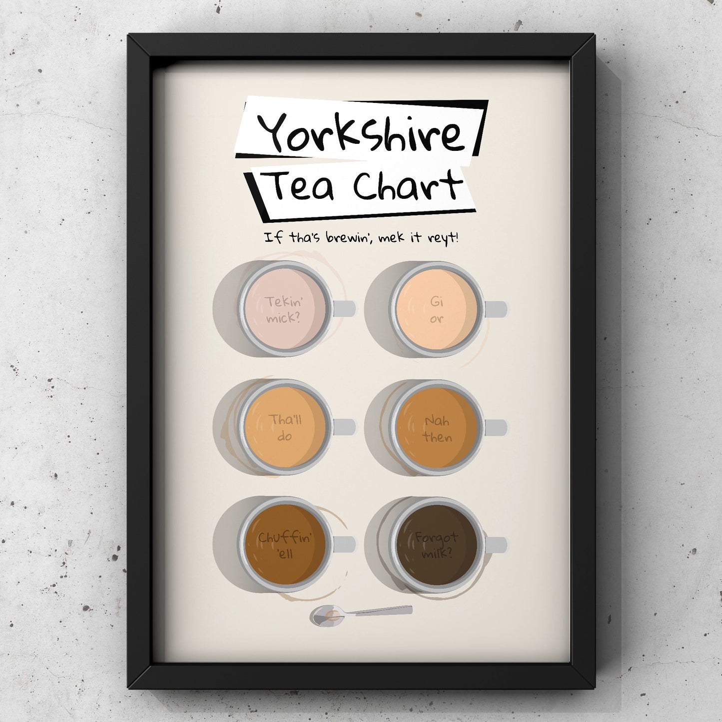 Yorkshire Tea Tones Print | Yorkshire Slang | A5 A4 A3