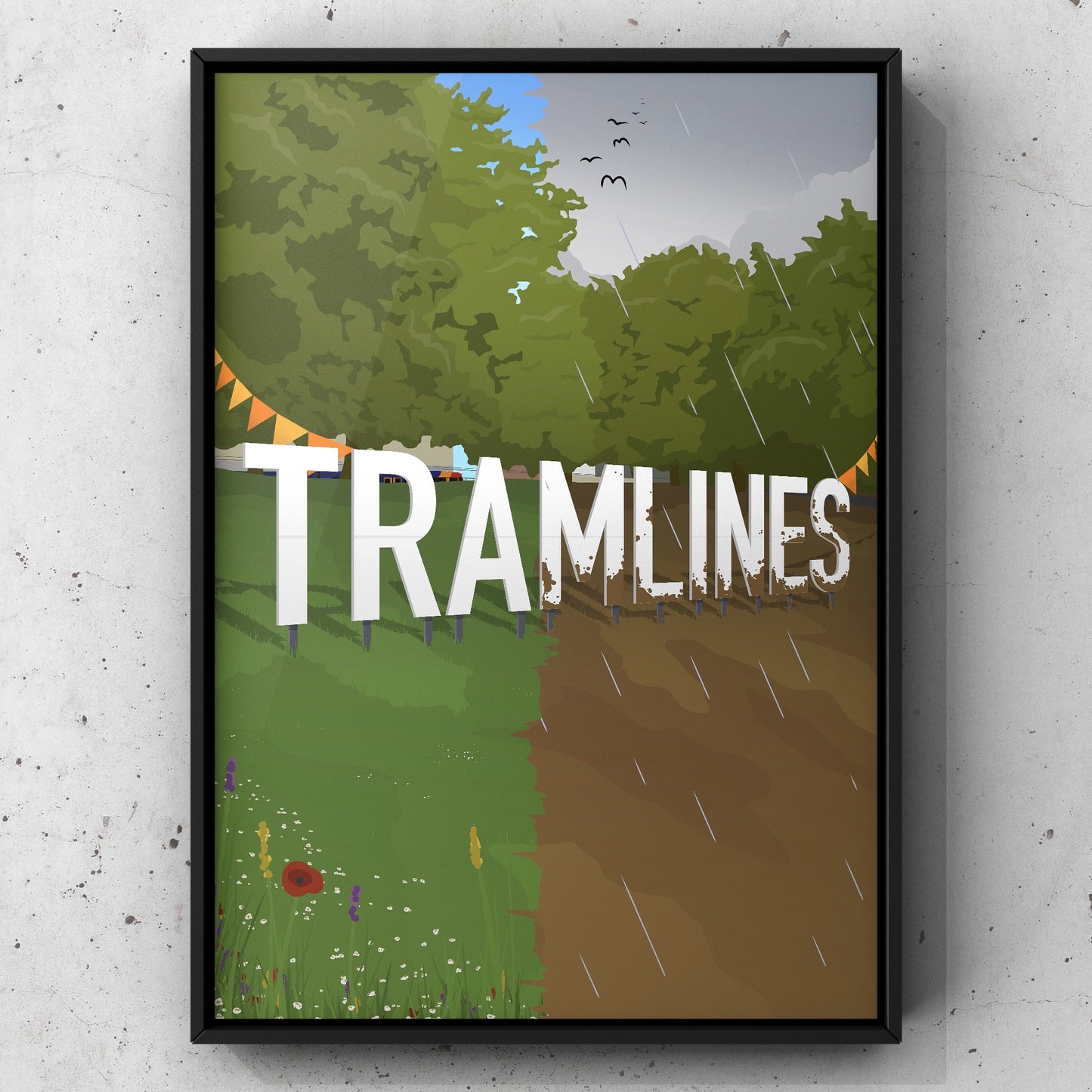 Tramline Festival Sign Print | Sheffield Print | A5 A4 A3