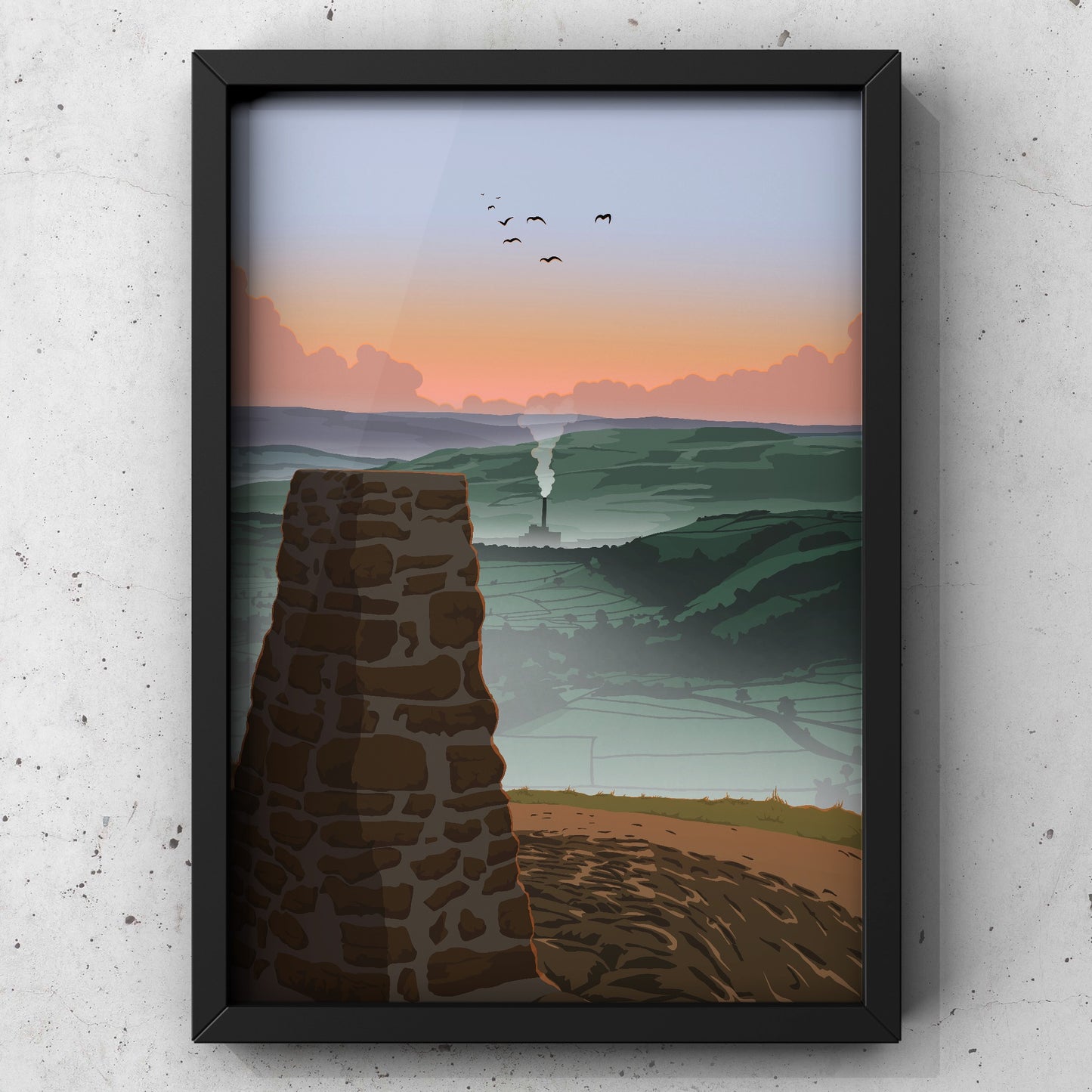 Mam Tor Print | Peak District Artwork | A5 A4 A3