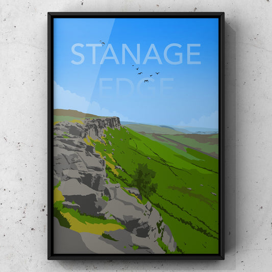 Stannage Edge Print | Peak District Artwork | A5 A4 A3